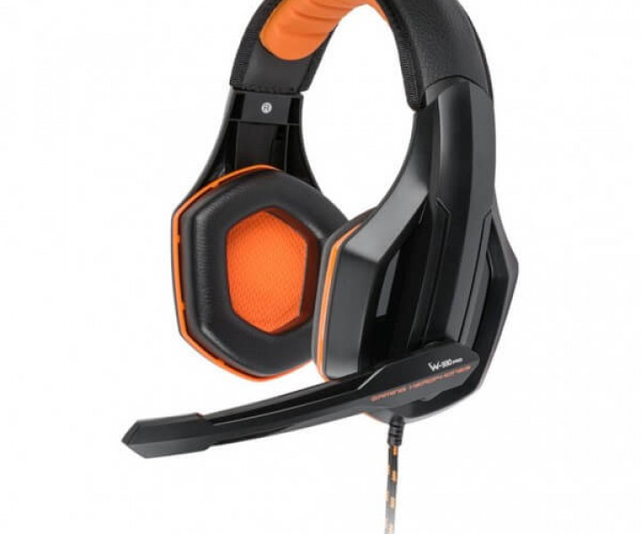 Наушники Gemix W-330 Gaming Black/Orange, 2 x Mini jack (3.5 мм), накладные, кабель 2.4 м